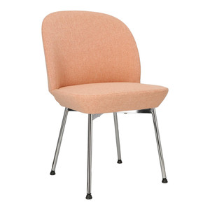 Upholstered Chair Cloe, pink/chrome
