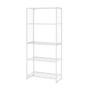 JOSTEIN Shelving unit with grid, in/outdoor/wire white, 82x40x180 cm