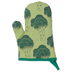 TORVFLY Oven glove, patterned, green