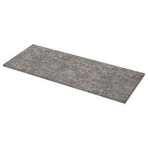 EKBACKEN Worktop, dark grey, marble effect laminate, 186x2.8 cm