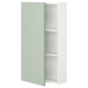 ENHET Wall cb w 2 shlvs/door, white/pale grey-green, 40x17x75 cm
