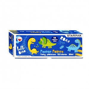 Starpak Poster Paints 12 Colours x 20ml Dino