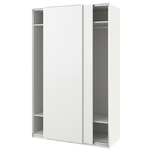 PAX / HASVIK Wardrobe combination, white/white, 150x66x236 cm