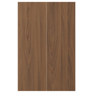 TISTORP 2-p door f corner base cabinet set, brown walnut effect, 25x80 cm