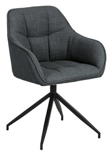 Upholstered Swivel Chair Brenda, dark grey