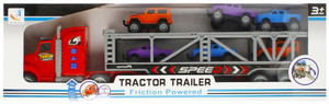 Tractor Trailer Truck & 6 Small Cars 3+