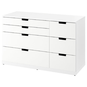 NORDLI Chest of 7 drawers, white, 120x76 cm