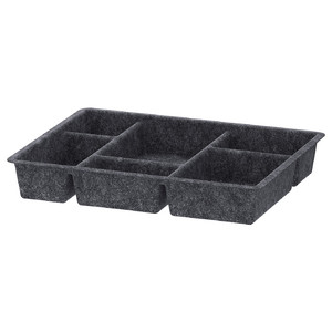 RAGGISAR Tray, dark grey, 40x30 cm