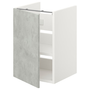 ENHET Bs cb f wb w shlf/door, white, concrete effect, 40x40x60 cm