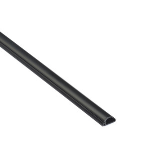Cable Cover Strip D-line 16x8x1000 mm, semi-circular, black