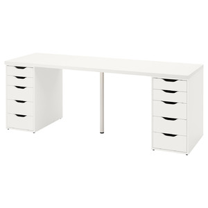 LAGKAPTEN / ALEX Desk, white, 200x60 cm