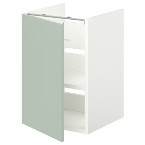 ENHET Bs cb f wb w shlf/door, white/pale grey-green, 40x42x60 cm