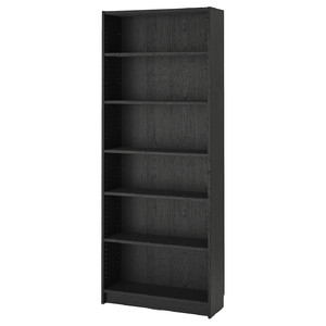 BILLY Bookcase, black oak effect, 80x28x202 cm