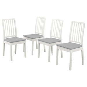 EKEDALEN Chair, white/Orrsta light grey
