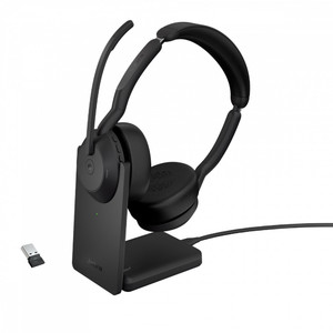 Jabra Headset Headphones Evolve2 55 Link380a MS Stereo Stand