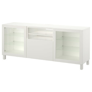 BESTÅ TV bench with doors and drawers, white/Lappviken/Stubbarp Sindvik, 180x42x74 cm
