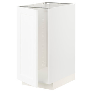 METOD Base cab f sink/waste sorting, white Enköping/white wood effect, 40x60 cm