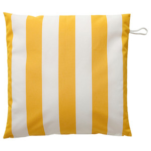 GULLBERGSÖ Cushion cover, yellow/white striped/outdoor indoor, 50x50 cm