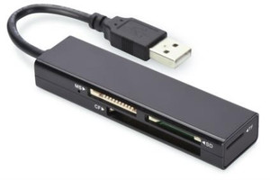 Ednet Card Reader 4-port USB 2.0 High Speed (CF, SD, Micro SD / SDHC, Memory Stick), black