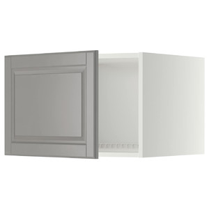 METOD Top cabinet for fridge/freezer, white/Bodbyn grey, 60x40 cm