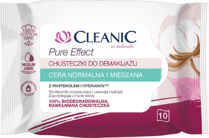 Cleanic Make-up Removal Wet Wipes Pure Effect for Normal & Combination Skin 10pcs