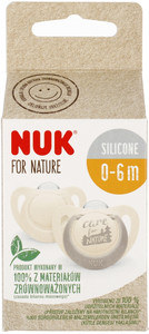 NUK Soother Pacifier For Nature 2pcs 0-6m, grey