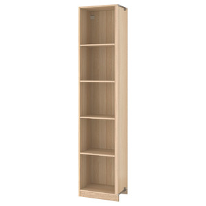 PAX Add-on corner unit with 4 shelves, white stained oak effec, 53x35x236 cm