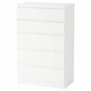 KULLEN  Chest of 5 drawers, white, 70x112 cm