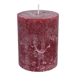 Rustic Candle 9cm, dark red