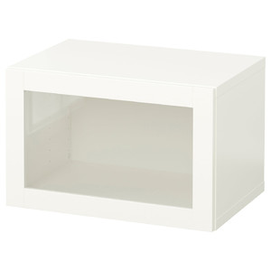 BESTÅ Wall-mounted cabinet combination, white/Sindvik white clear glass, 60x42x38 cm