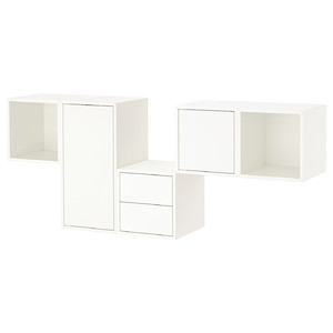 EKET Wall-mounted cabinet combination, white, 175x35x70 cm