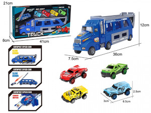 Transporter Truck with 6 Die-Cast Vehicles 3+