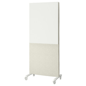MITTZON Frame w cstrs/acoustic scrn/whtbrd, Gunnared beige/white, 85x205 cm