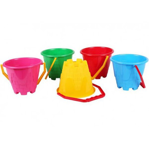 Beach Sand Bucket for Kids Castle 14cm, 1pc, assorted colours