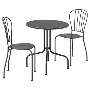 LÄCKÖ Bistro set, outdoor, grey