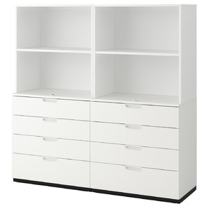 GALANT Storage combination with drawers, white, 160x160 cm