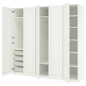 PAX / GULLABERG Wardrobe combination, white/white, 250x60x236 cm