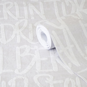 GoodHome Vinyl Wallpaper on Fleece Tamarix, light grey