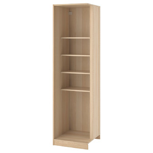 PAX Add-on corner unit with 4 shelves, white stained oak effect, 53x58x201 cm