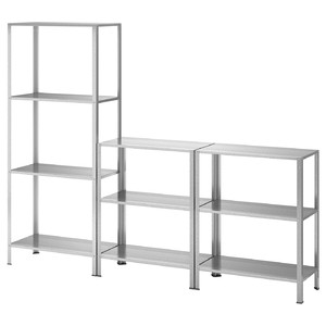 HYLLIS Shelving unit in/outdoor, 180x27x74-140 cm