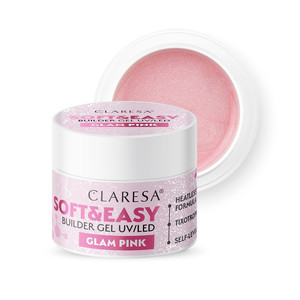 CLARESA Builder Gel UV/LED Soft&Easy - Glam Pink 12g