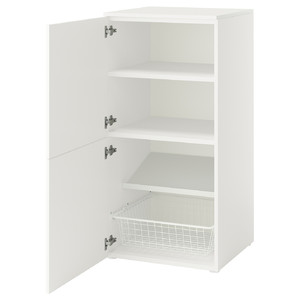 PLATSA Storage combination with doors, white/Fonnes white, 60x57x123 cm