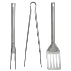 GRILLTIDER 3-piece barbecue tools set, stainless steel