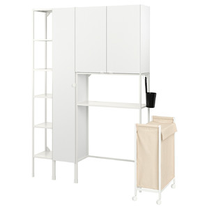 ENHET Storage combination for laundry, white, 80x32x204 cm