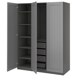 PAX / GULLABERG Wardrobe combination, dark grey/grey, 150x60x201 cm