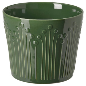 VINTERFINT Plant pot, green, 12 cm