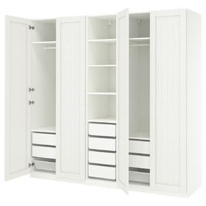 PAX / GULLABERG Wardrobe combination, white/white, 250x60x236 cm