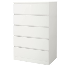 MALM Chest of 6 drawers, white, 80x123 cm