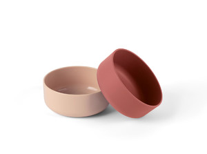 Dantoy TINY BIObased Bowl 2pcs, Nude/Ruby Red