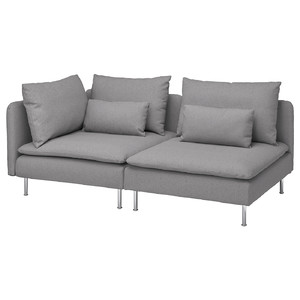 SÖDERHAMN 3-seat sofa, with open end/Tonerud grey